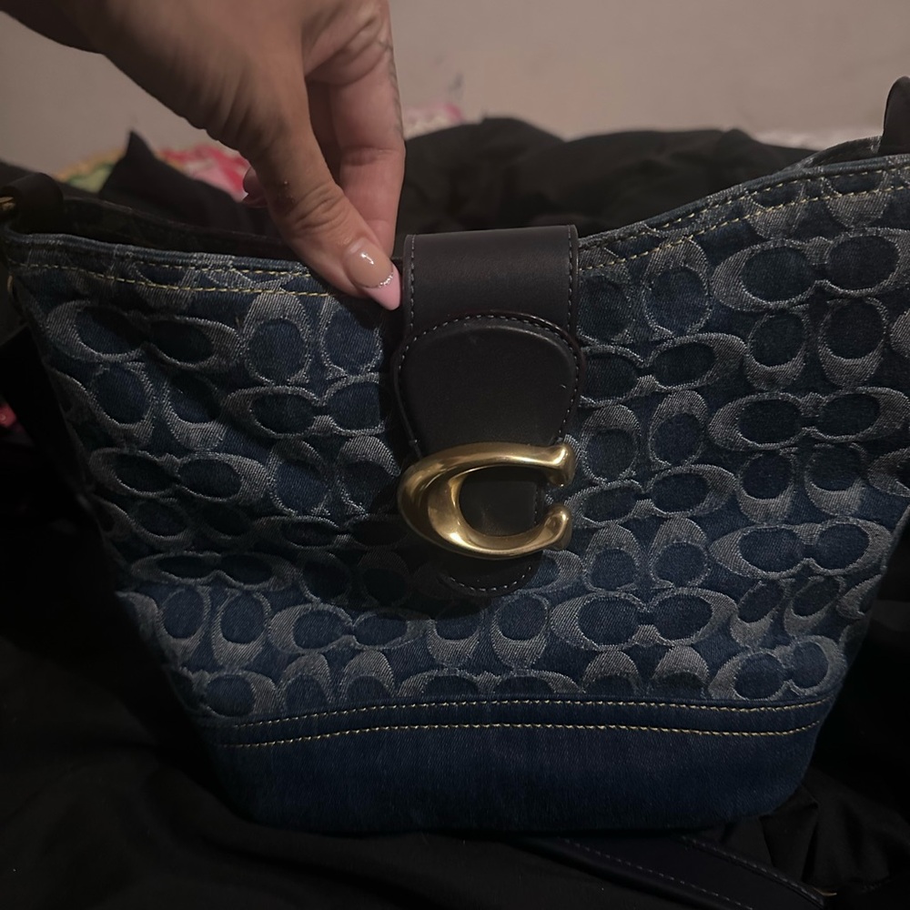 Stylish Blue and Gold Women's Bag - Picture 3 of 6